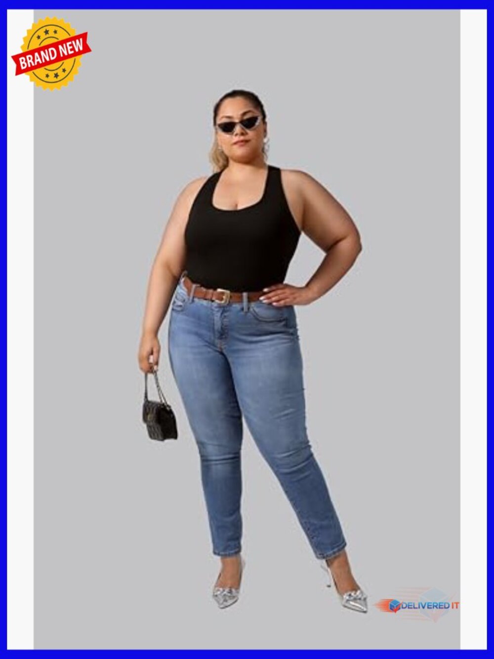 Plus Size Ribbed Tank Tops with Built-in Bra, 3-Pack Racerback Camis - Picture 6 of 7